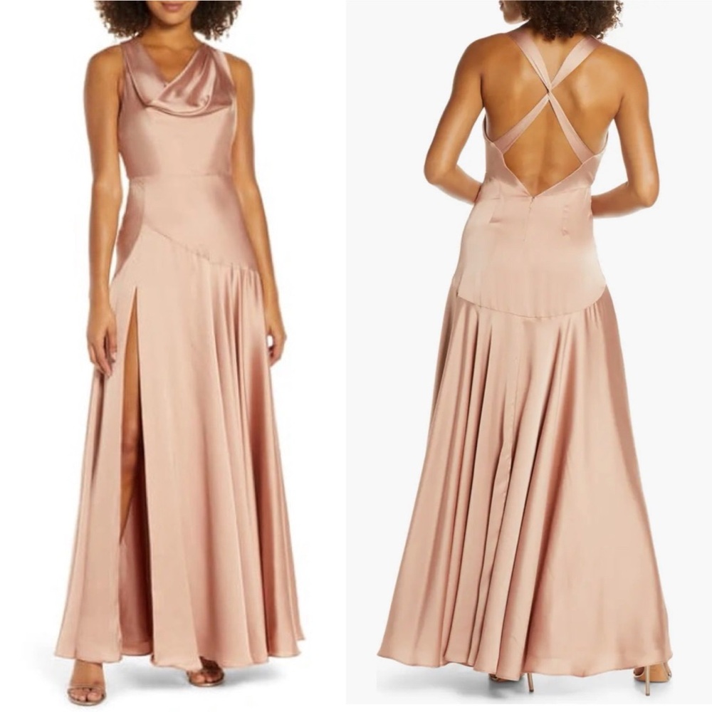 Fame and Partners The Alice Evening Gown‎ in Dark Nude Size 6